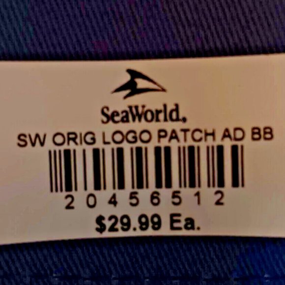 SeaWorld Orig Logo Patch Mens Blue Trucker Cap Strapback Hat w/ Embroidered Logo - Picture 6 of 9